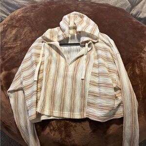 Roxy Cream and Tan Knit Sweater